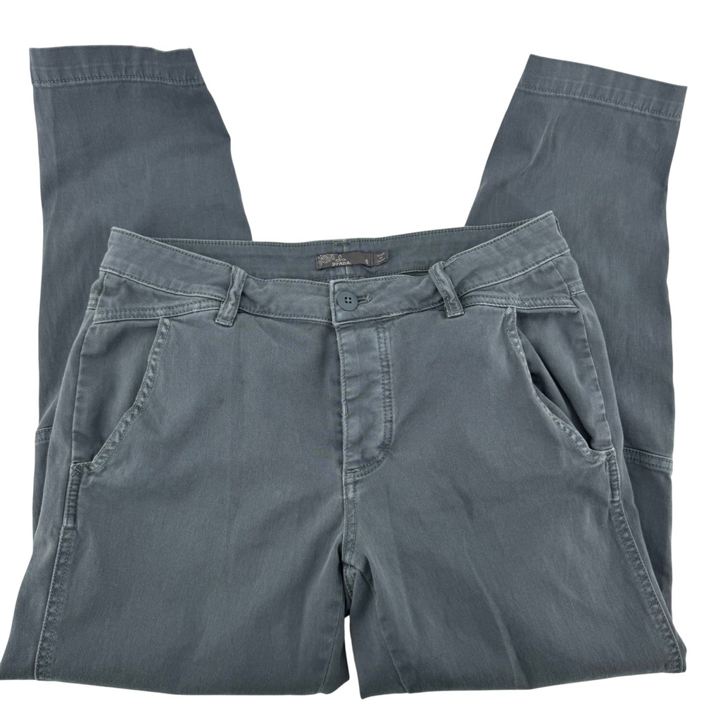 prAna Button‎ Fly Pant Womens 6 Gray Skinny Mid Rise Stretch Hiking Ankle Pants - Picture 2 of 9